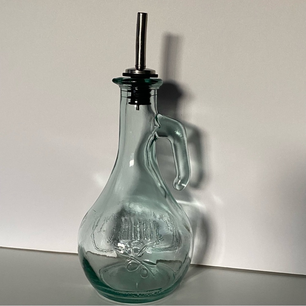 Vidrios San Miguel Glass 100% Authentic Recycled Glass Oil / Vinegar Bottle EUC